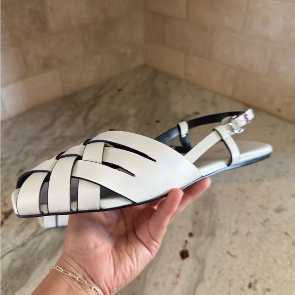 Michael Kors White Slingback Sandals., Size 10 - Picture 3 of 9